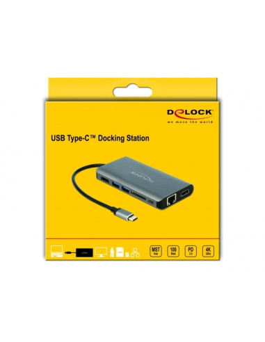 Delock 87683 Stacja Dokująca Przewodowa Usb 3.2 Gen 1 (3.1 Gen 1) Type-C Szary