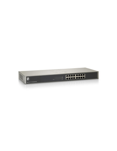 Levelone Gsw-1657 Łącza Sieciowe Nie Zarządzany Gigabit Ethernet (10/100/1000) Czarny, Szary