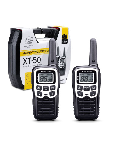 Midland Xt50 Adventure Krótkofalówka 24 Kan. 446.00625 - 446.09375 Mhz Czarny, Szary