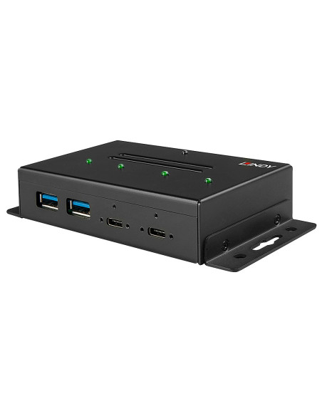 Lindy 43094 Huby I Koncentratory Usb 3.2 Gen 2 (3.1 Gen 2) Type-C 10000 Mbit/S Czarny
