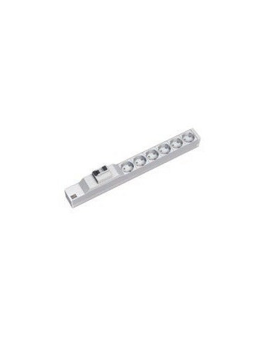 Bachmann 333.411 Rozdzielacz Zasilania Pdu 6 X Gniazdo Sieciowe 1U Szary, Srebrny
