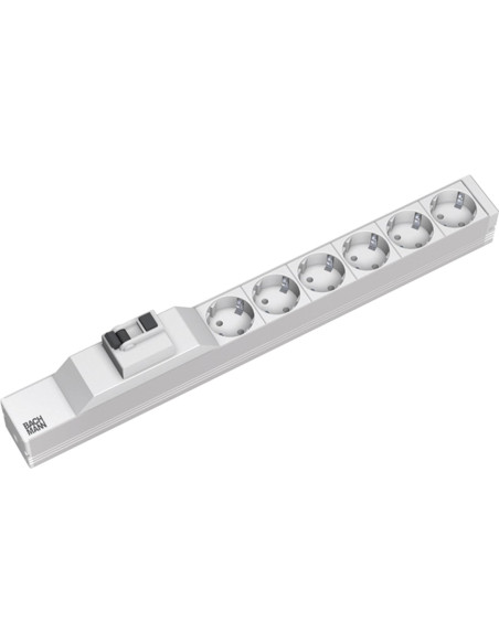 Bachmann 333.411 Rozdzielacz Zasilania Pdu 6 X Gniazdo Sieciowe 1U Szary, Srebrny