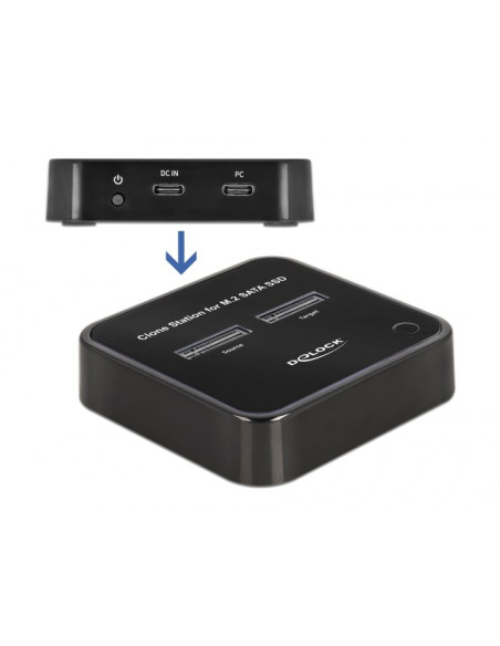 Delock Stacja Dokująca M.2 Dla 2 X M.2 Sata Ssd Z Funkcją Klonowania