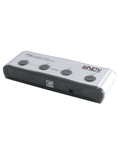 Lindy 42858 Konwerter Szeregowy/Repeater/Izolator Usb 1.1 Rs-232 Czarny, Srebrny