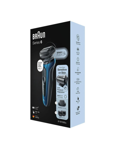Braun Series 6 61-B1500S Golarka Foliowa Przycinarka Niebieski