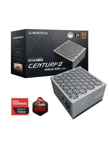 Montech Century Ii Moduł Zasilaczy 850 W 20+4 Pin Atx Atx Srebrny, Czarny