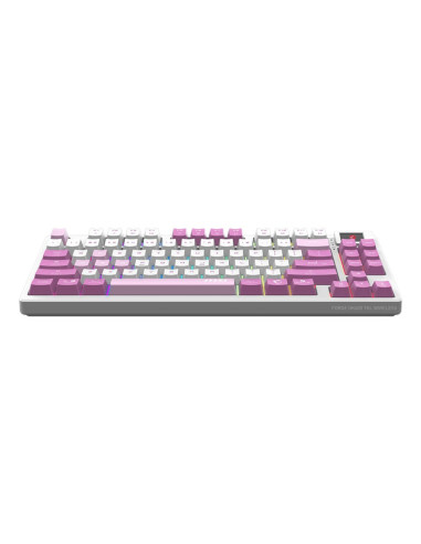 Msi Forge Gk600 Tkl Wireless Violet Klawiatura Gaming Usb + Bluetooth Qwerty Hiszpański Różowy, Fioletowy, Biały