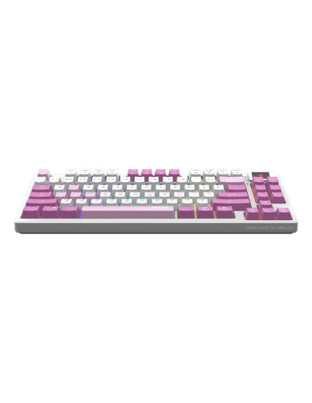 Msi Forge Gk600 Tkl Wireless Violet Klawiatura Gaming Usb + Bluetooth Qwerty Hiszpański Różowy, Fioletowy, Biały