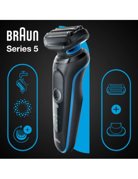 Braun Series 5 51-B1820S Golarka Foliowa Czarny, Niebieski