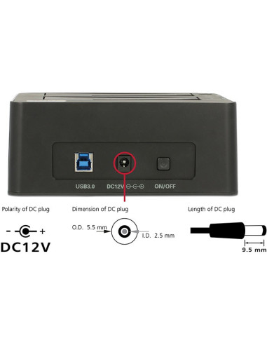 Delock 62661 Stacja Dokująca Do Dysków Twardych Usb 3.2 Gen 1 (3.1 Gen 1) Type-B Czarny