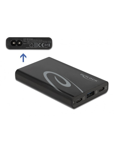 Delock Ładowarka 2 X Usb Type-C Pd 3.0 + 1 X Usb Typ-A Moc 60 W