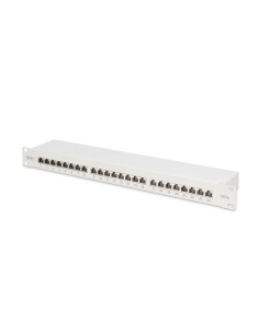 Digitus Panel Krosowy (Patch Panel) 19'' 24X Rj45, Lsa Poziom, Kat.6A, Ekranowany, 1U, Szary, Prowadnica Kabli
