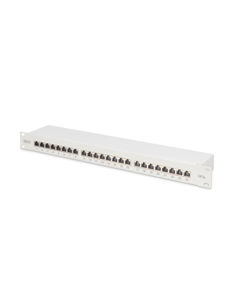 Digitus Panel Krosowy (Patch Panel) 19'' 24X Rj45, Lsa Poziom, Kat.6A, Ekranowany, 1U, Szary, Prowadnica Kabli