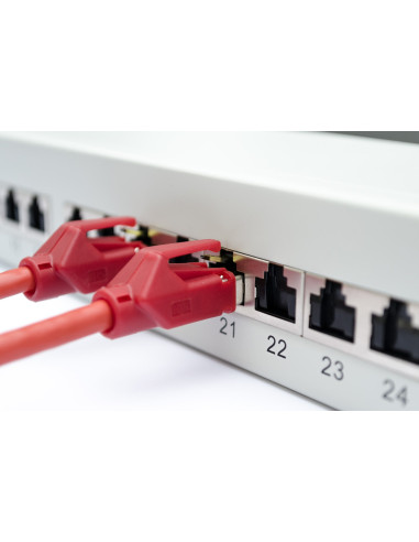 Digitus Panel Krosowy (Patch Panel) 19'' 24X Rj45, Lsa Poziom, Kat.6A, Ekranowany, 1U, Szary, Prowadnica Kabli