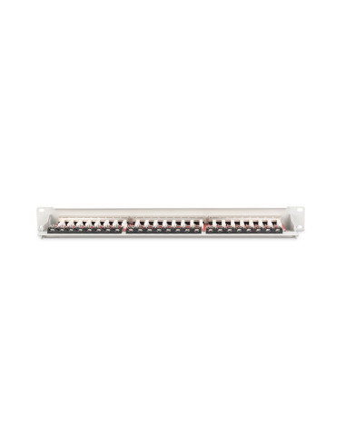Digitus Panel Krosowy (Patch Panel) 19'' 24X Rj45, Lsa Poziom, Kat.6A, Ekranowany, 1U, Szary, Prowadnica Kabli