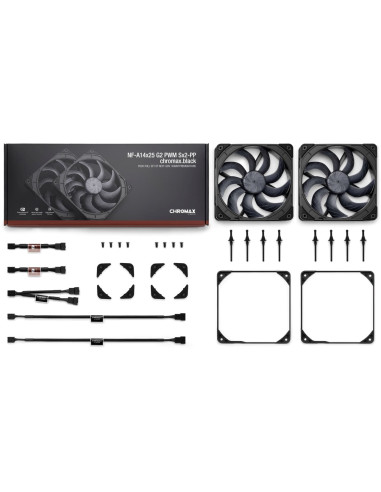 Noctua 140Mm Nf-A14X25 G2 Pwm Sx2 Pp Chromax.black Edition - Zestaw Dwóch Wentylatorów