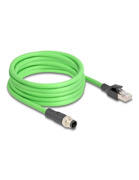 Delock Kabel M12 D-Coded 4 Pin, Męski Na Rj45 Męski Pur (Tpu), 5 M