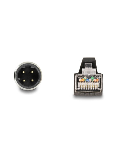 Delock Kabel M12 D-Coded 4 Pin, Męski Na Rj45 Męski Pur (Tpu), 5 M
