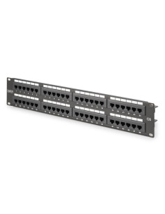 Digitus Panel Krosowy (Patch Panel) 19'' 48X Rj45, Lsa Pion, Kat.6, Nieekranowany, 2U, Czarny, Prowadnica Kabli, Pola Opisowe 2