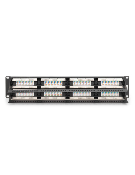 Digitus Panel Krosowy (Patch Panel) 19'' 48X Rj45, Lsa Pion, Kat.6, Nieekranowany, 2U, Czarny, Prowadnica Kabli, Pola Opisowe