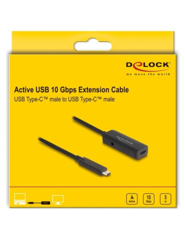 Delock 80028 Kabel Usb Usb 3.2 Gen 2 (3.1 Gen 2) 5 M Usb C Czarny