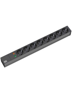 Bachmann 19'' 2M 8X Schuko H05Vv-F 3G 1.50Mm2 Rozgałęziacz 8 X Gniazdo Sieciowe Czarny
