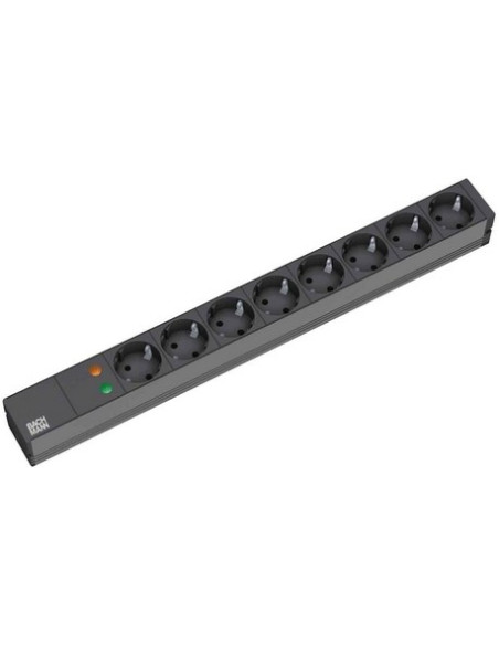 Bachmann 19'' 2M 8X Schuko H05Vv-F 3G 1.50Mm2 Rozgałęziacz 8 X Gniazdo Sieciowe Czarny
