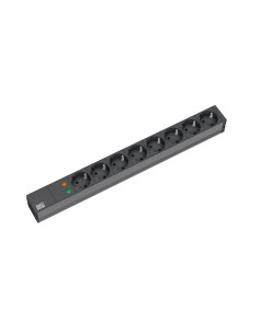 Bachmann 19'' 2M 8X Schuko H05Vv-F 3G 1.50Mm2 Rozgałęziacz 8 X Gniazdo Sieciowe Czarny 2