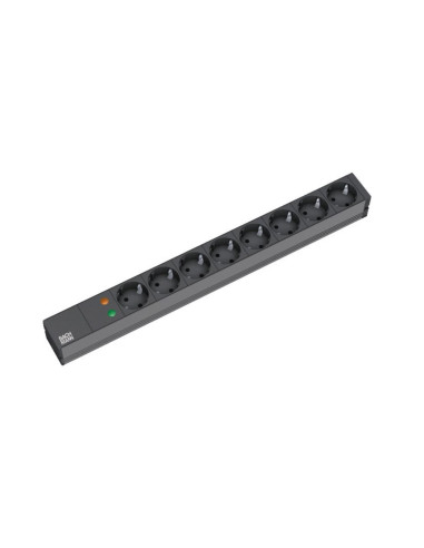 Bachmann 19'' 2M 8X Schuko H05Vv-F 3G 1.50Mm2 Rozgałęziacz 8 X Gniazdo Sieciowe Czarny