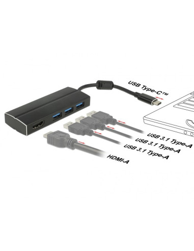 Delock 63931 Stacja Dokująca Usb 3.2 Gen 1 (3.1 Gen 1) Type-C Czarny