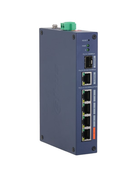 Dahua Technology Chs4106-4Et-60 Przełącznik Sieciowy Zarządzany L2 Fast Ethernet (10/100) Obsługa Poe Desktop Niebieski