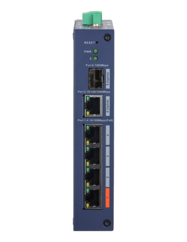Dahua Technology Chs4106-4Et-60 Przełącznik Sieciowy Zarządzany L2 Fast Ethernet (10/100) Obsługa Poe Desktop Niebieski