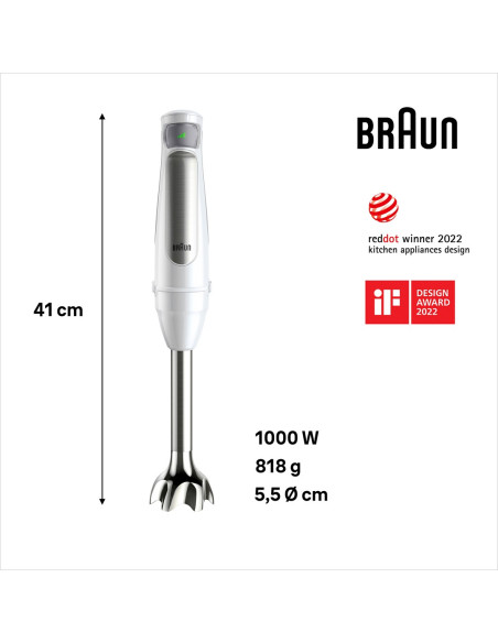 Braun Multiquick 7 Mq7035Iwh 0,6 L Blender Immersyjny 1000 W Stal Nierdzewna, Biały