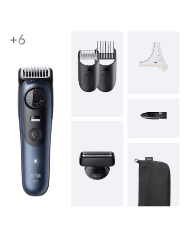 Braun Beardtrimmer 7 Bt7520 Bateria 40 2 Cm Mokry & Suchy Czarny, Niebieski