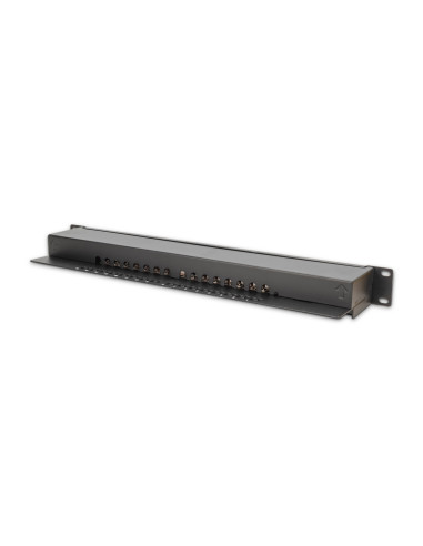 Digitus Panel Krosowy (Patch Panel) 19'' 16X Rj45, Lsa Poziom, Kat.6, Ekranowany, 1U, Czarny, Prowadnica Kabli
