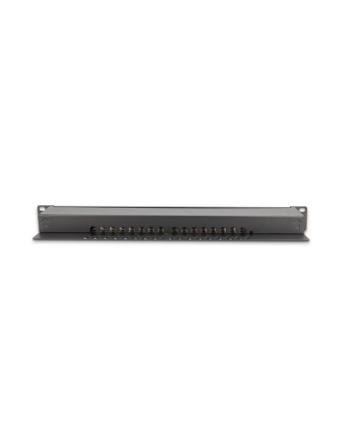 Digitus Panel Krosowy (Patch Panel) 19'' 16X Rj45, Lsa Poziom, Kat.6, Ekranowany, 1U, Czarny, Prowadnica Kabli