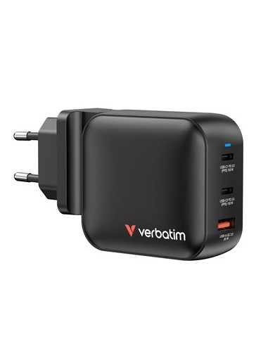 Verbatim Gan Charger 100W Uniwersalne Czarny Prąd Przemienny Szybkie Ładowanie Wewnętrzna