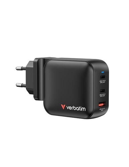 Verbatim Gan Charger 100W Uniwersalne Czarny Prąd Przemienny Szybkie Ładowanie Wewnętrzna