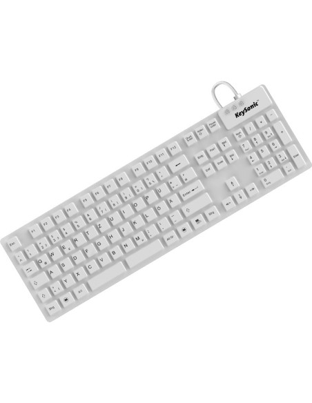 Keysonic Ksk-8030 In (De) White Klawiatura Przemysłowy Usb Qwertz Niemiecki Biały