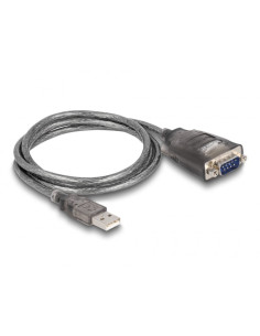 Delock Adapter Usb 2.0 Typu-A Na 1 X Złącze Męskie Szeregowe Rs-232 D-Sub 9 Pinów Z Wkrętami, 3 X Led, 1 M