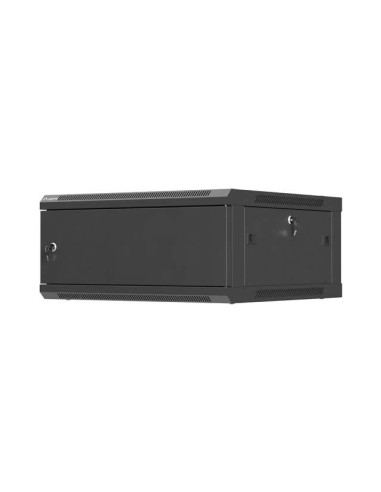 Lanberg Szafa Instalacyjna Rack Wisząca 19" 4U 600X600 Czarna Drzwi Metalowe (Flat Pack)
