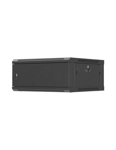 Lanberg Szafa Instalacyjna Rack Wisząca 19" 4U 600X600 Czarna Drzwi Metalowe (Flat Pack)