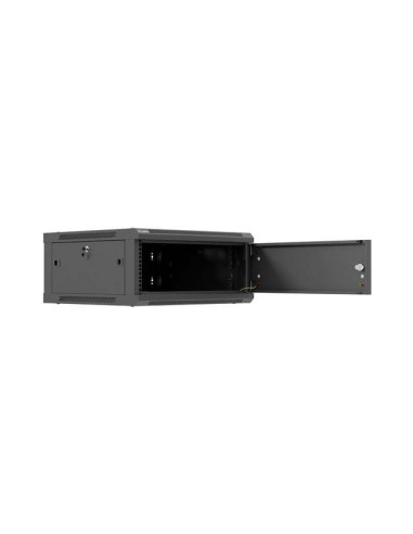 Lanberg Szafa Instalacyjna Rack Wisząca 19" 4U 600X600 Czarna Drzwi Metalowe (Flat Pack)