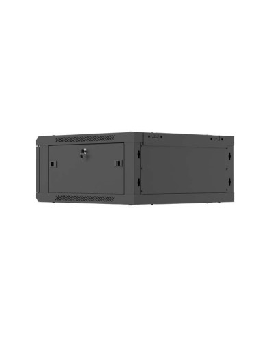Lanberg Szafa Instalacyjna Rack Wisząca 19" 4U 600X600 Czarna Drzwi Metalowe (Flat Pack)