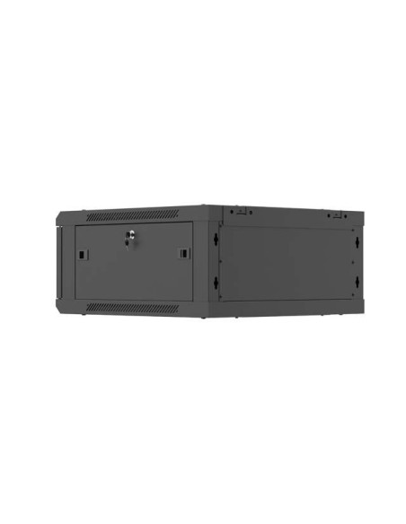 Lanberg Szafa Instalacyjna Rack Wisząca 19" 4U 600X600 Czarna Drzwi Metalowe (Flat Pack)