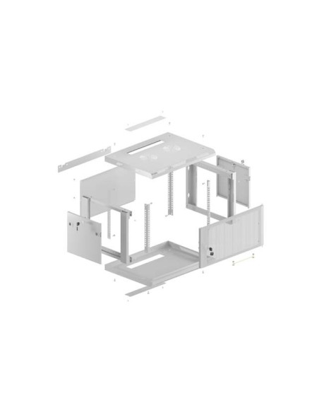 Lanberg Szafa Instalacyjna Rack Wisząca 19" 4U 600X600 Szara Drzwi Perforowane (Flat Pack)