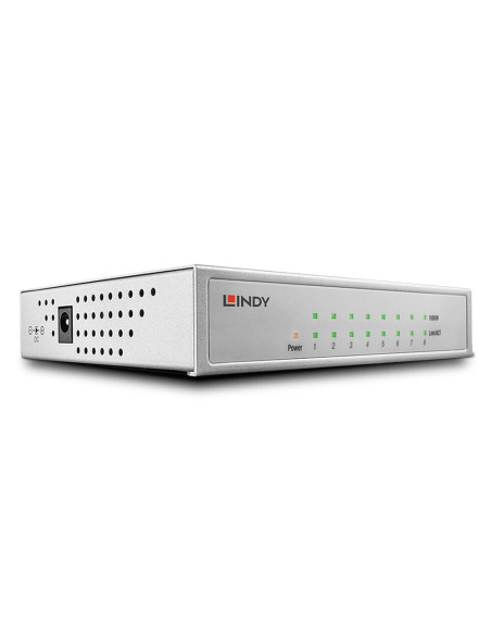 Lindy 25045 Przełącznik Sieciowy Zarządzany Gigabit Ethernet (10/100/1000) Obsługa Poe Srebrny