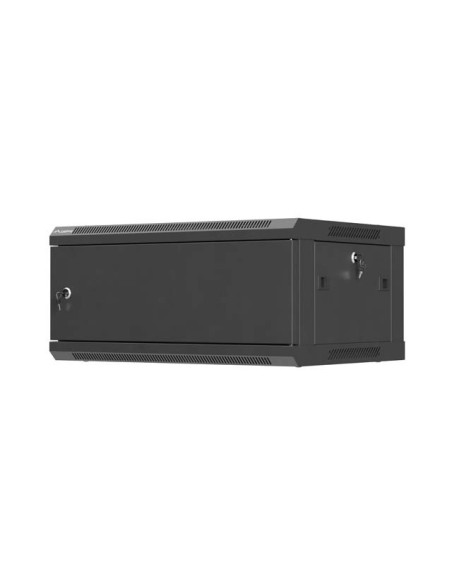 Lanberg Szafa Instalacyjna Rack Wisząca 19" 4U 600X450 Czarna Drzwi Metalowe (Flat Pack)