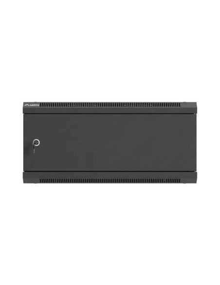 Lanberg Szafa Instalacyjna Rack Wisząca 19" 4U 600X450 Czarna Drzwi Metalowe (Flat Pack)