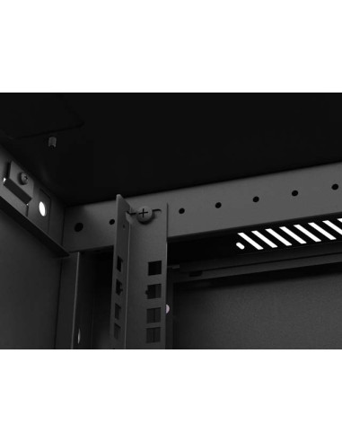 Lanberg Szafa Instalacyjna Rack Wisząca 19" 4U 600X450 Czarna Drzwi Metalowe (Flat Pack)